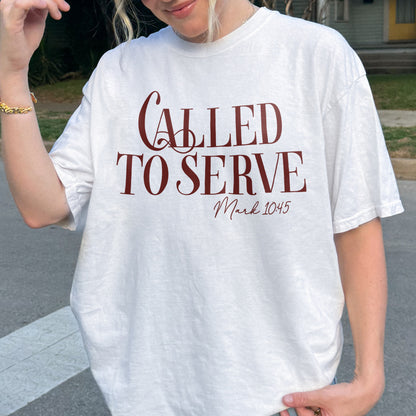 Called To Serve Shirt, Christian Bible Tee, Mark 10:45 Scripture Shirt, Faith Based Top