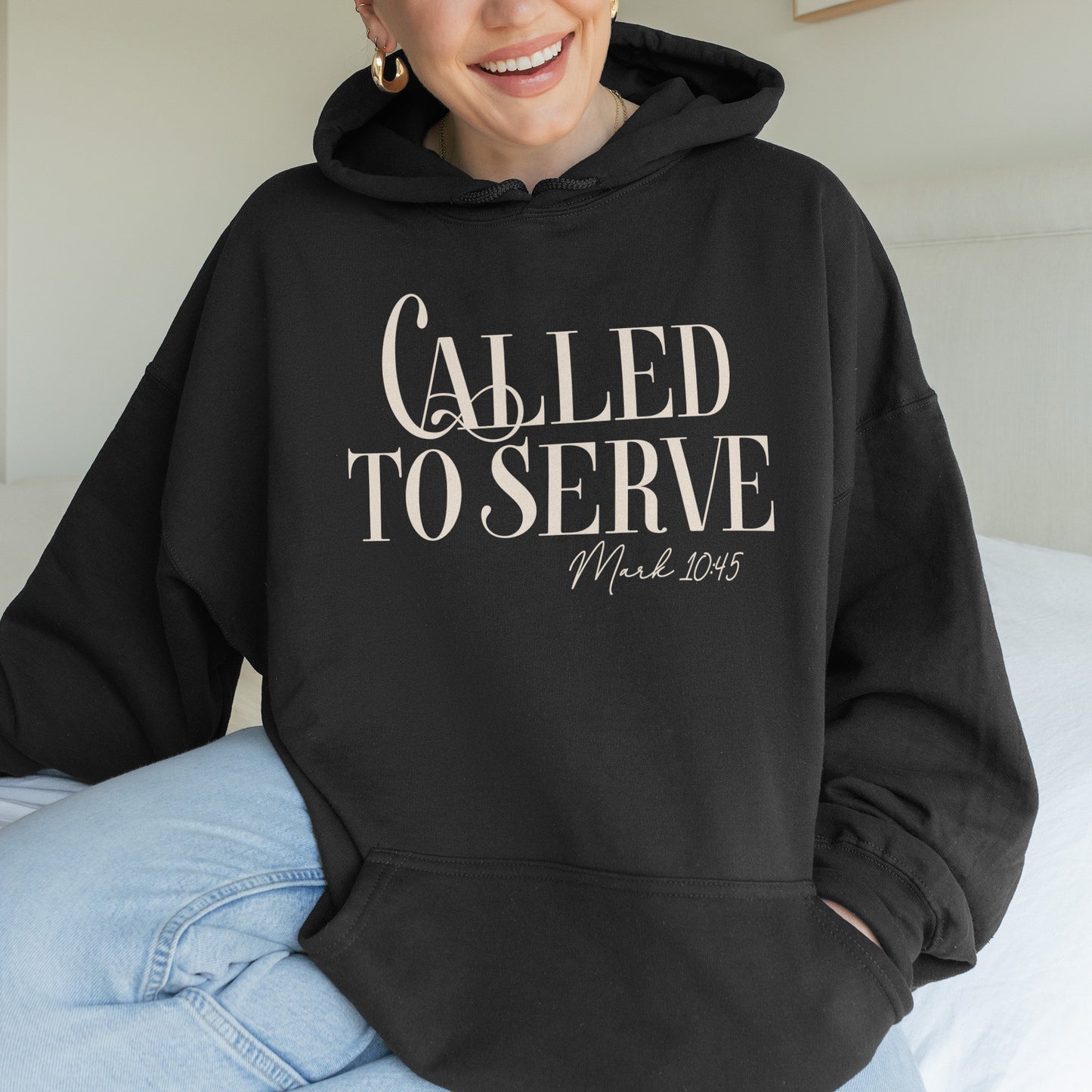 Called To Serve Hoodie, Christian Bible Hoodie, Mark 10:45 Scripture Hoodie, Faith Based Hoodie