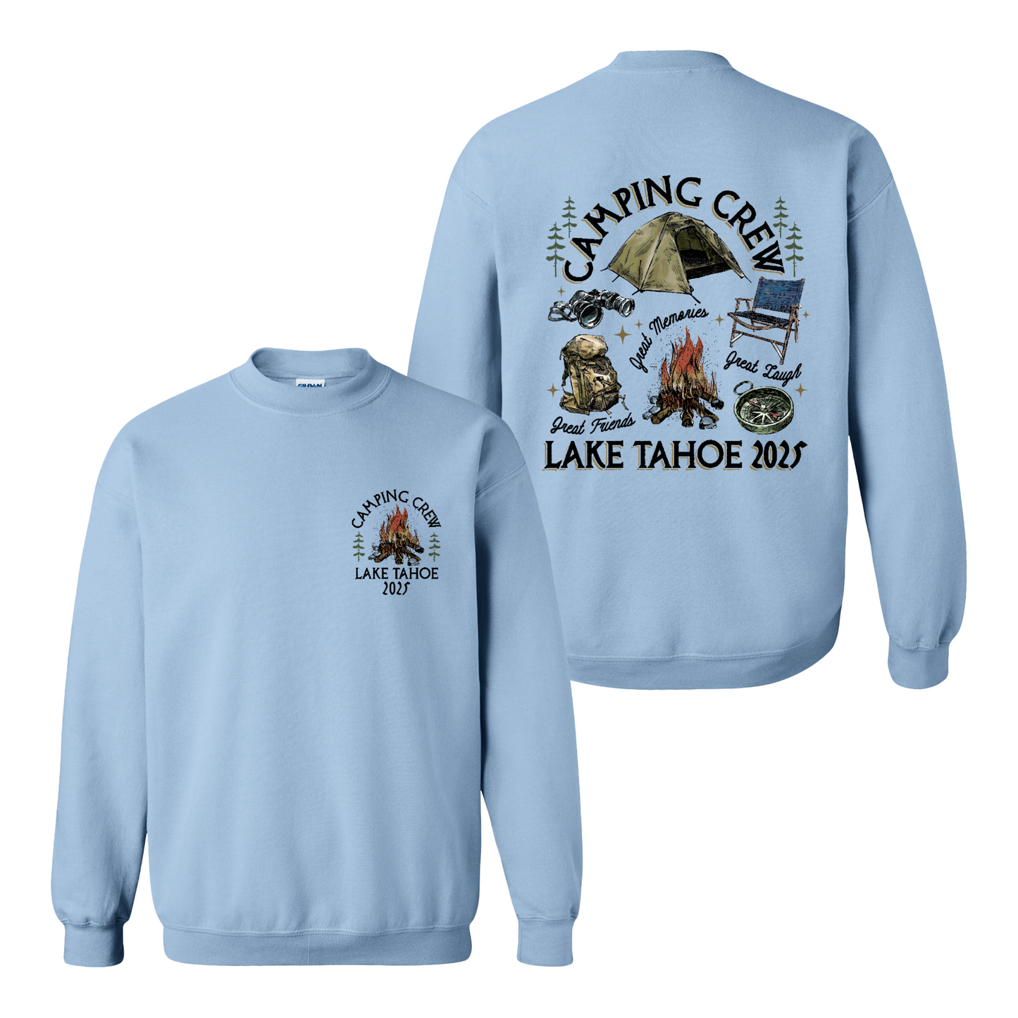 Camping Sweatshirt, Custom Camping Crew 2025 Sweatshirt, Friends Camping Sweatshirt, Matching Camping Sweatshirt