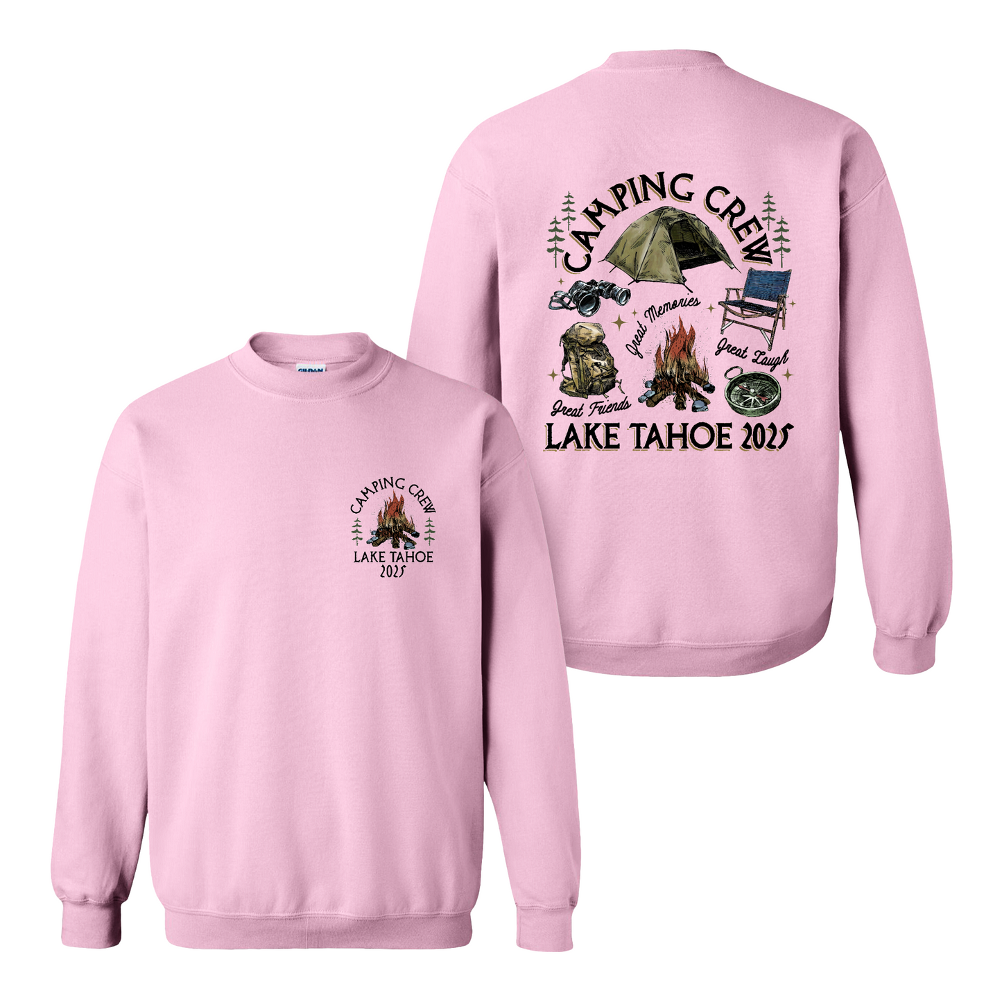 Camping Sweatshirt, Custom Camping Crew 2025 Sweatshirt, Friends Camping Sweatshirt, Matching Camping Sweatshirt