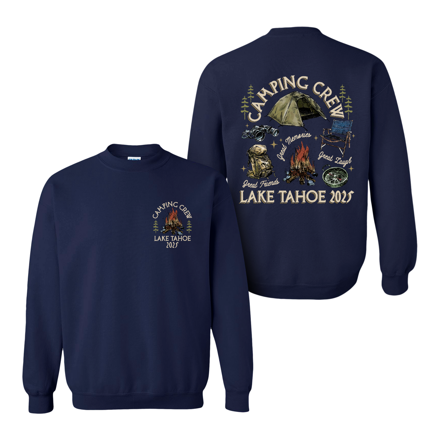 Camping Sweatshirt, Custom Camping Crew 2025 Sweatshirt, Friends Camping Sweatshirt, Matching Camping Sweatshirt