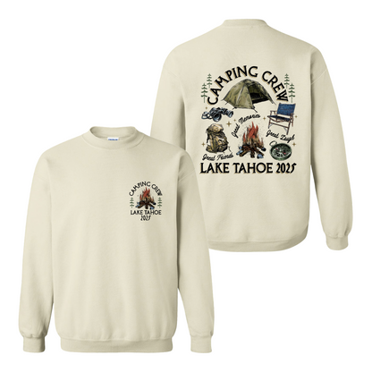 Camping Sweatshirt, Custom Camping Crew 2025 Sweatshirt, Friends Camping Sweatshirt, Matching Camping Sweatshirt