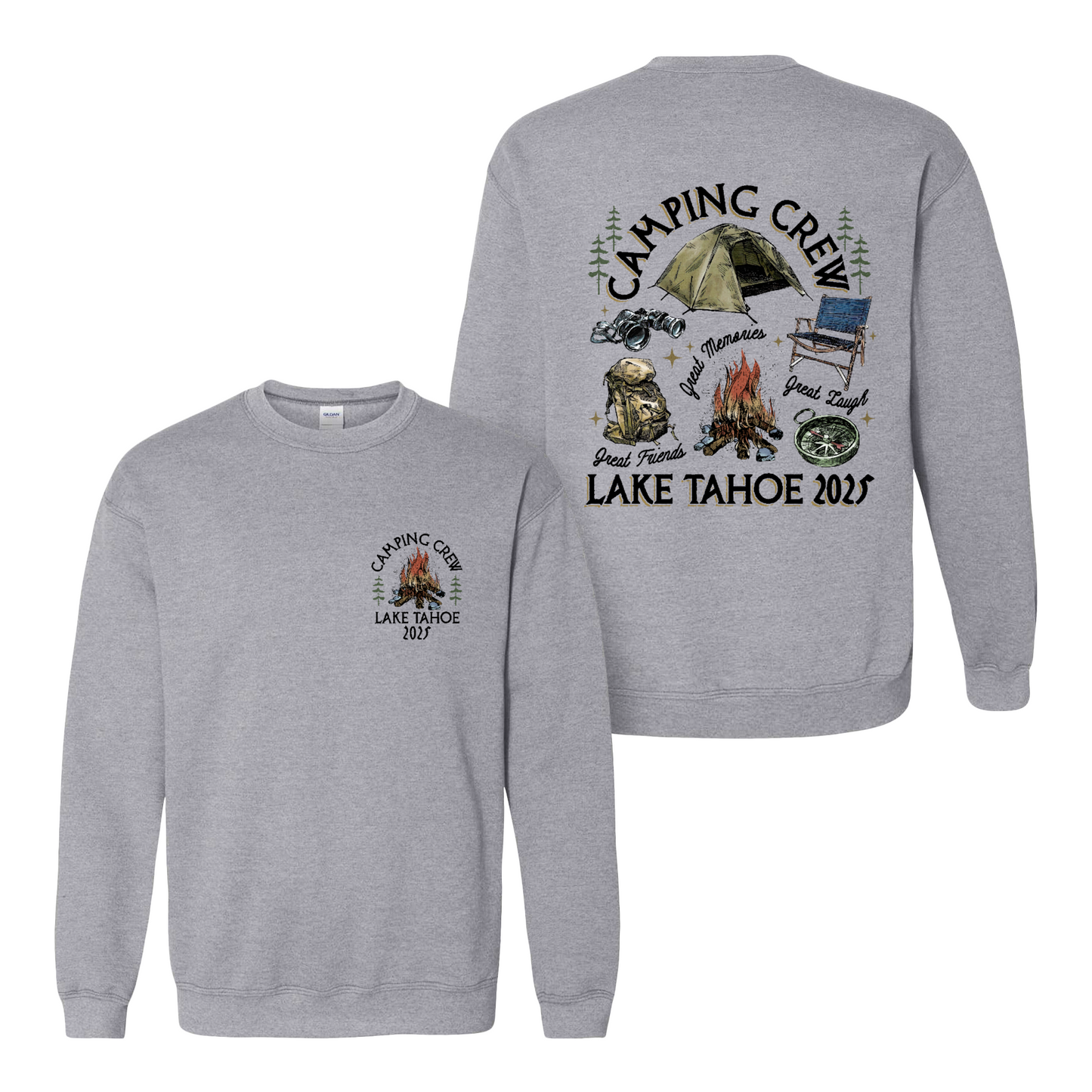 Camping Sweatshirt, Custom Camping Crew 2025 Sweatshirt, Friends Camping Sweatshirt, Matching Camping Sweatshirt