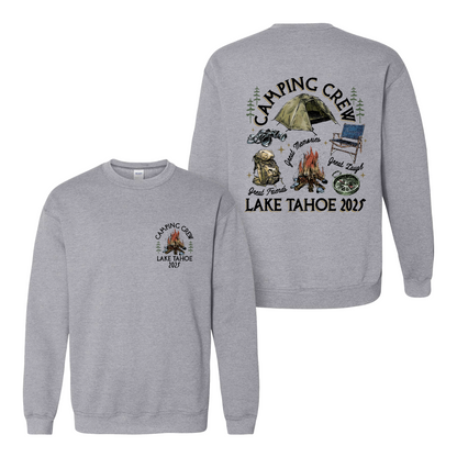 Camping Sweatshirt, Custom Camping Crew 2025 Sweatshirt, Friends Camping Sweatshirt, Matching Camping Sweatshirt