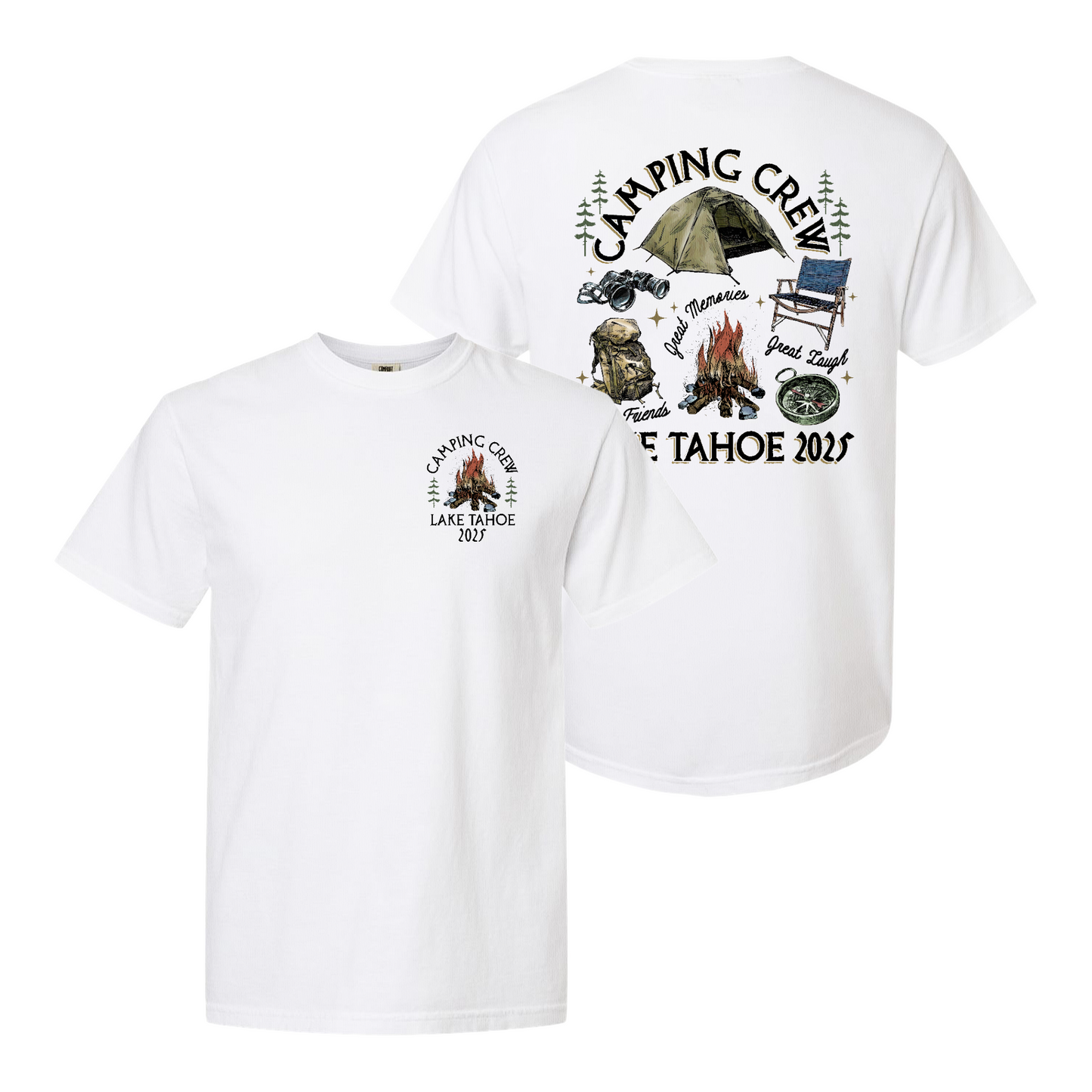 Camping Comfor Color Shirt, Custom Camping Crew 2025 Shirt, Friends Camping Shirt, Matching Camping Tees