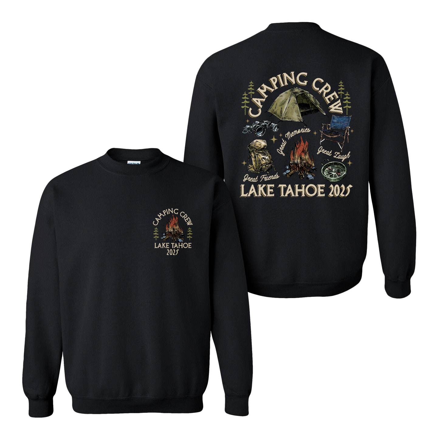 Camping Sweatshirt, Custom Camping Crew 2025 Sweatshirt, Friends Camping Sweatshirt, Matching Camping Sweatshirt