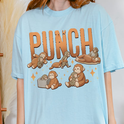 Monkey Punch Cute - Funny Kawaii Monkeys Graphic - Animals Monkeys Lovers Tshirt