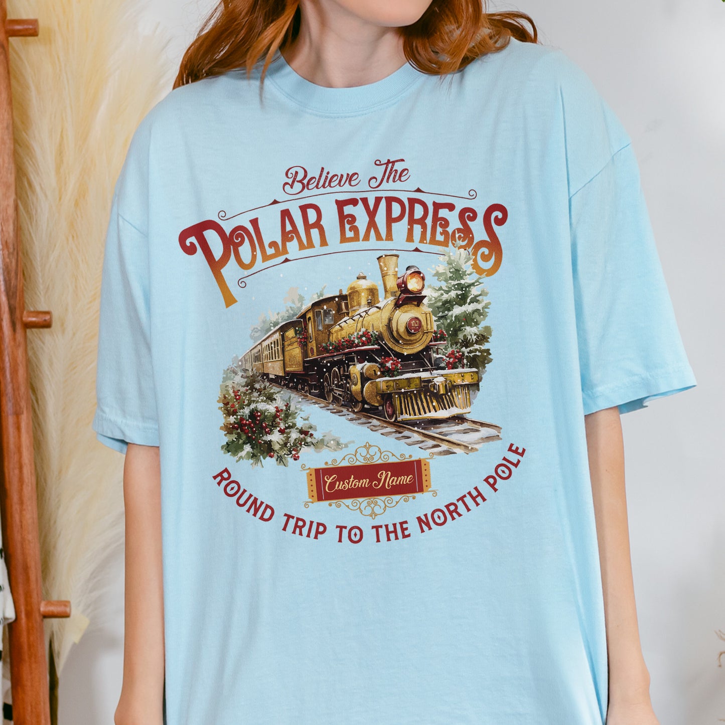 Custom Polar Express Shirt | Believe Round Trip to the North Pole Tee