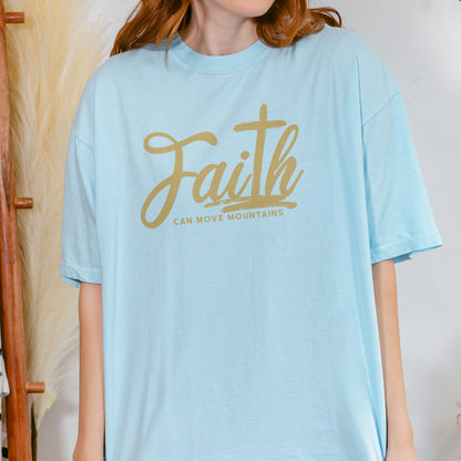 Faith Can Move Mountains Shirt | Christian Cross Bible Verse Tee