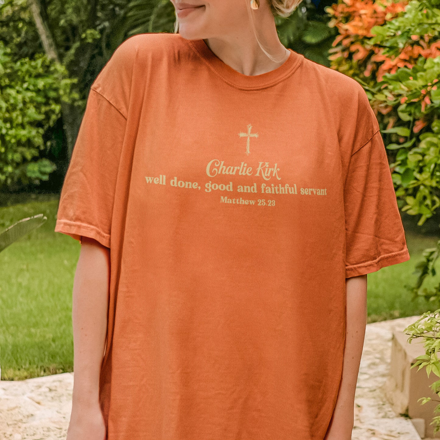 Charlie Kirk Christian Shirt: Well Done Good and Faithful Servant, Comfort Colors Tee