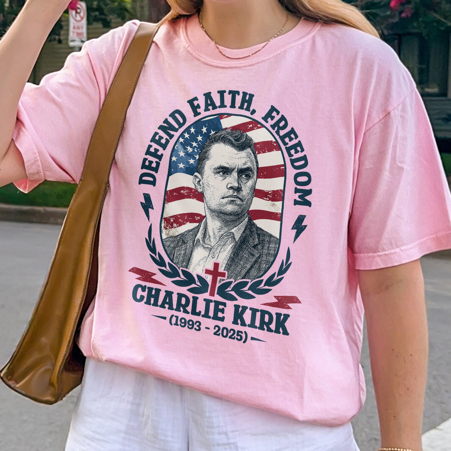 Charlie Kirk Defend Faith Freedom Shirt: Retro Americana Tribute Tee