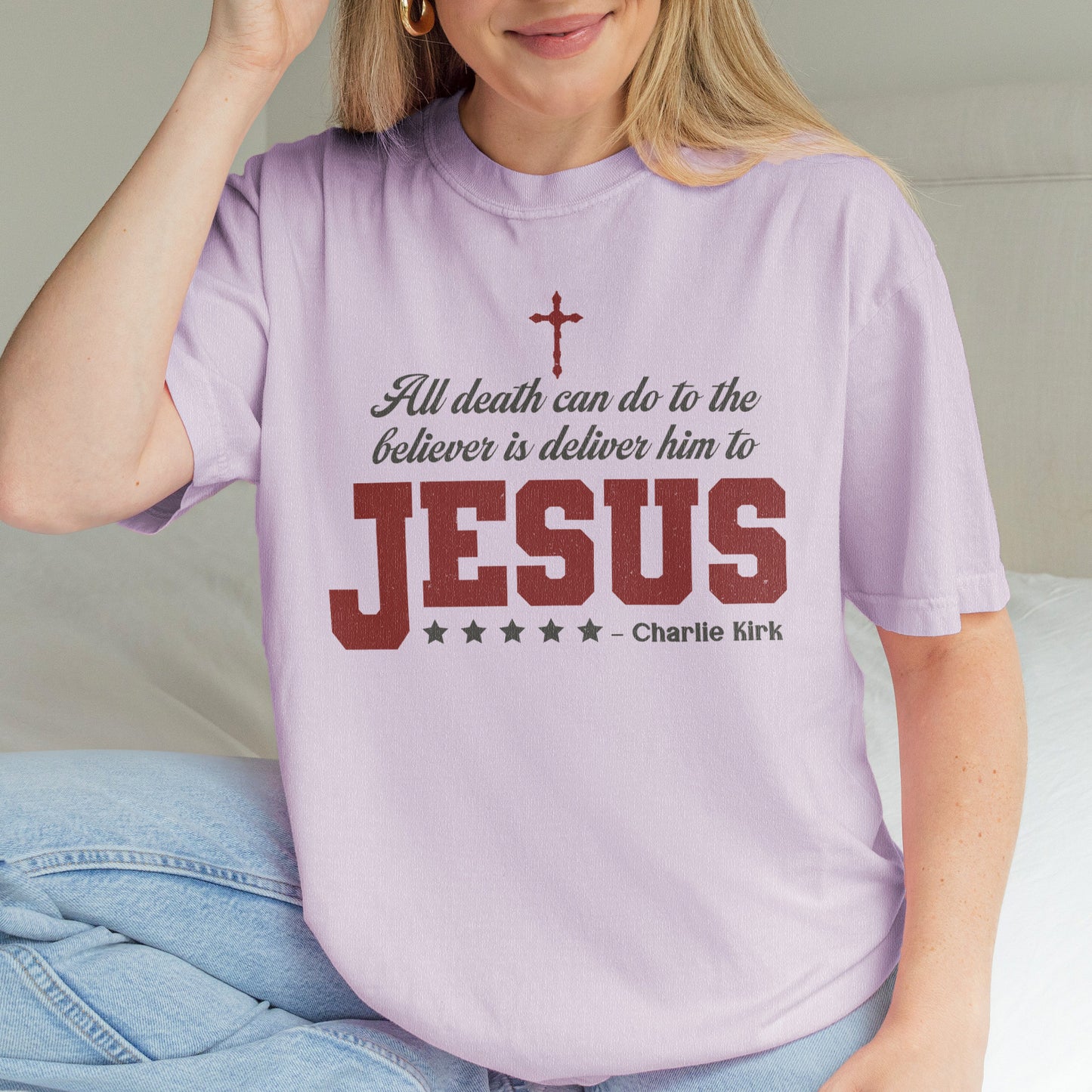 Charlie Kirk Jesus Quote Shirt: All Death Can Do Is Deliver Him to Jesus, Christian Memorial Tee
