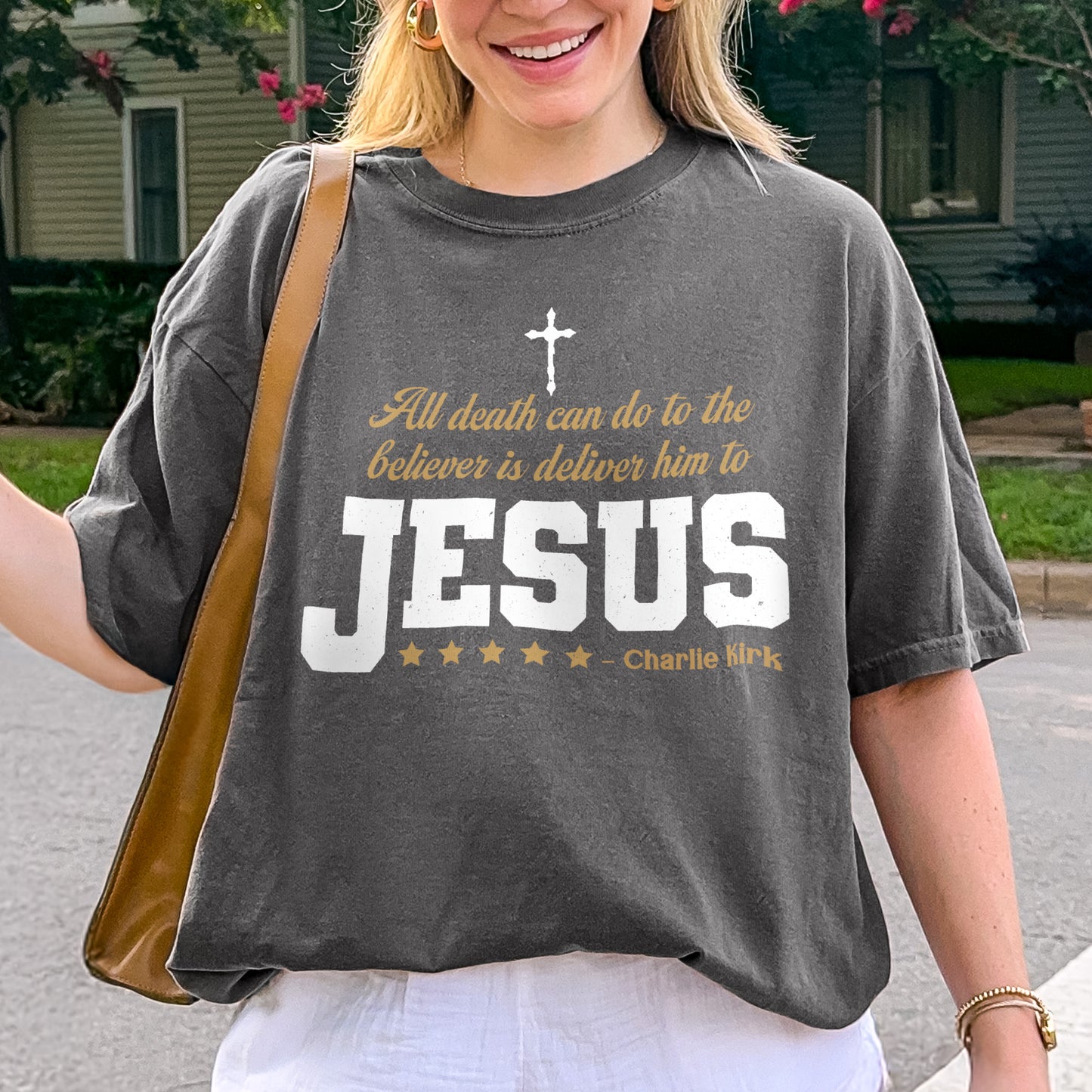 Charlie Kirk Jesus Quote Shirt: All Death Can Do Is Deliver Him to Jesus, Christian Memorial Tee