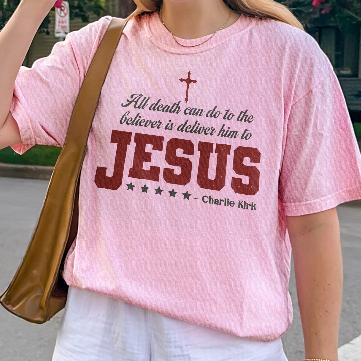 Charlie Kirk Jesus Quote Shirt: All Death Can Do Is Deliver Him to Jesus, Christian Memorial Tee