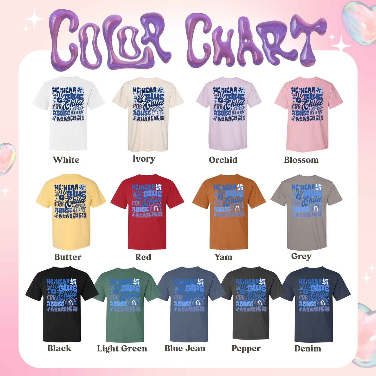 Child Abuse Awareness Comfort Colors Shirt,Child Abuse Awareness Rainbow Shirt, Blue Ribbon Awareness Gift