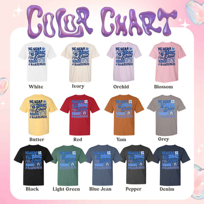 Child Abuse Awareness Comfort Colors Shirt,Child Abuse Awareness Rainbow Shirt, Blue Ribbon Awareness Gift