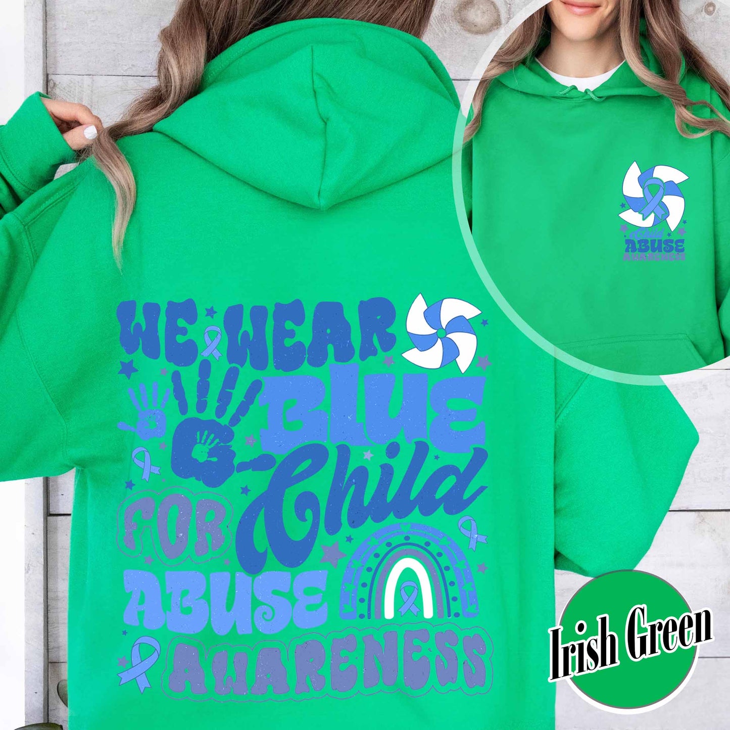 Child Abuse Awareness Hoodie, Child Abuse Awareness Rainbow Hoodie, Blue Ribbon Awareness Hoodie