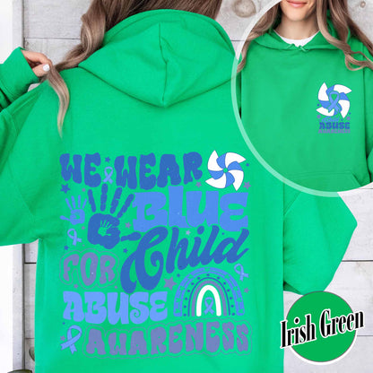 Child Abuse Awareness Hoodie, Child Abuse Awareness Rainbow Hoodie, Blue Ribbon Awareness Hoodie