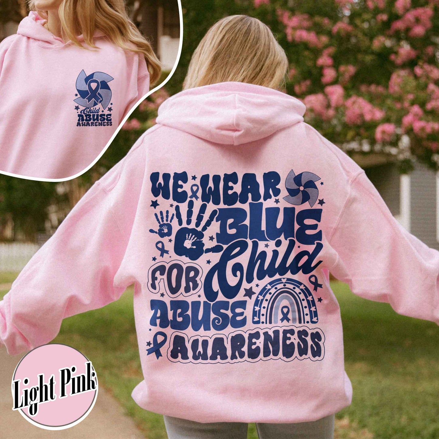 Child Abuse Awareness Hoodie, Child Abuse Awareness Rainbow Hoodie, Blue Ribbon Awareness Hoodie