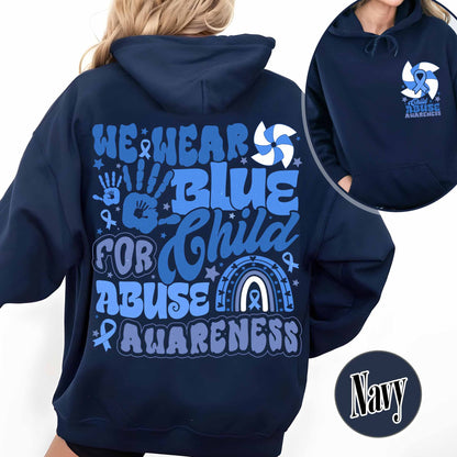 Child Abuse Awareness Hoodie, Child Abuse Awareness Rainbow Hoodie, Blue Ribbon Awareness Hoodie