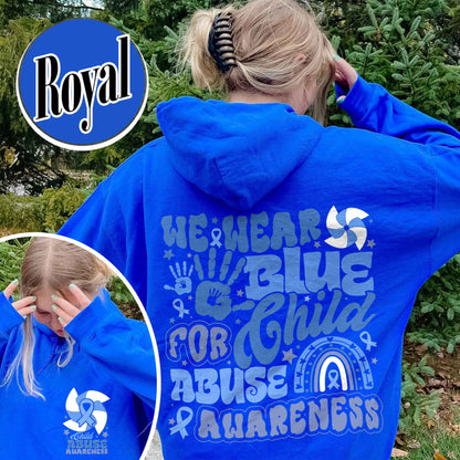 Child Abuse Awareness Hoodie, Child Abuse Awareness Rainbow Hoodie, Blue Ribbon Awareness Hoodie