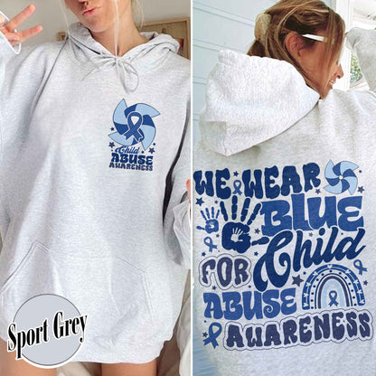 Child Abuse Awareness Hoodie, Child Abuse Awareness Rainbow Hoodie, Blue Ribbon Awareness Hoodie