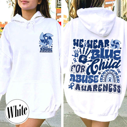 Child Abuse Awareness Hoodie, Child Abuse Awareness Rainbow Hoodie, Blue Ribbon Awareness Hoodie