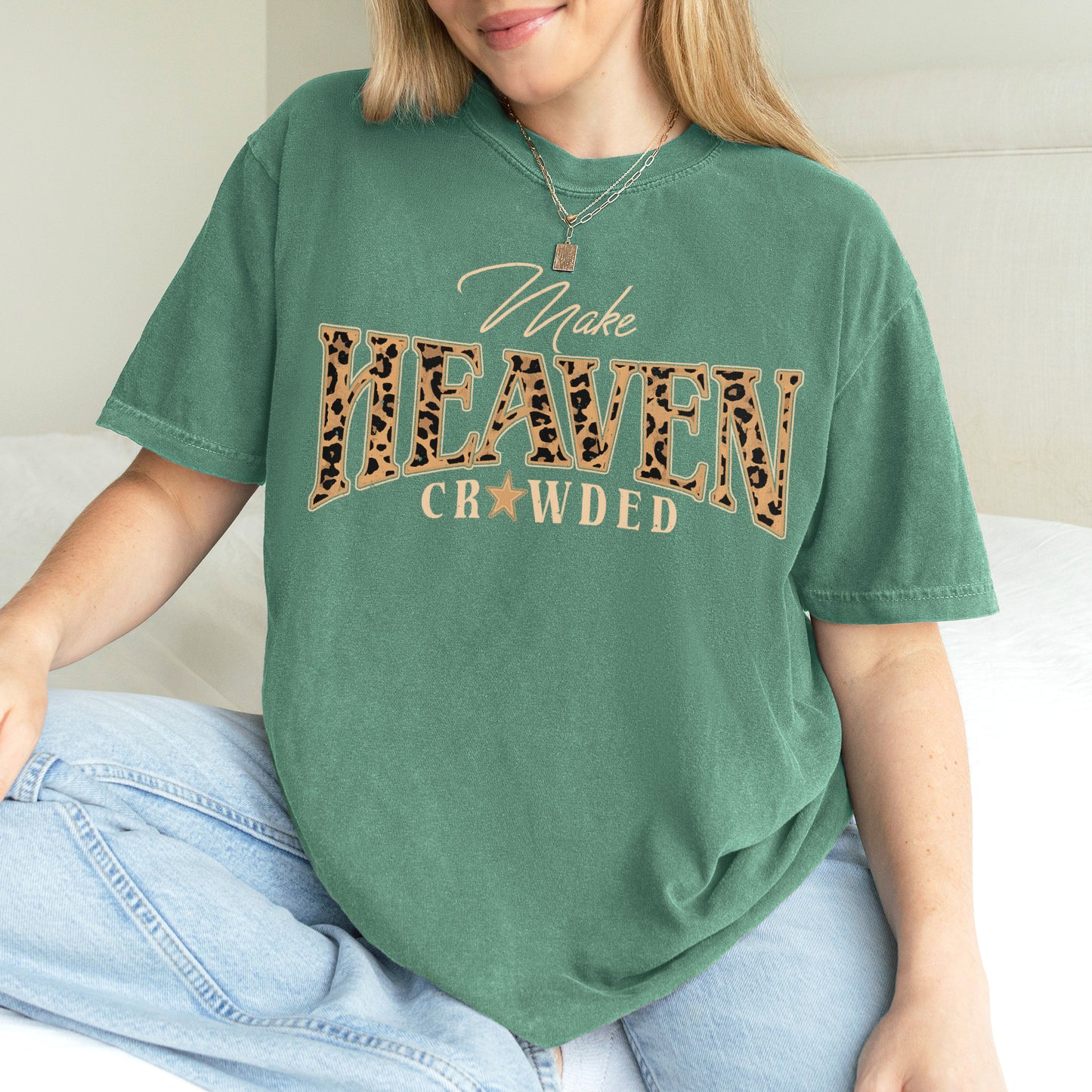 Christian, Cheetah Print Make Heaven Crowded Tshirt