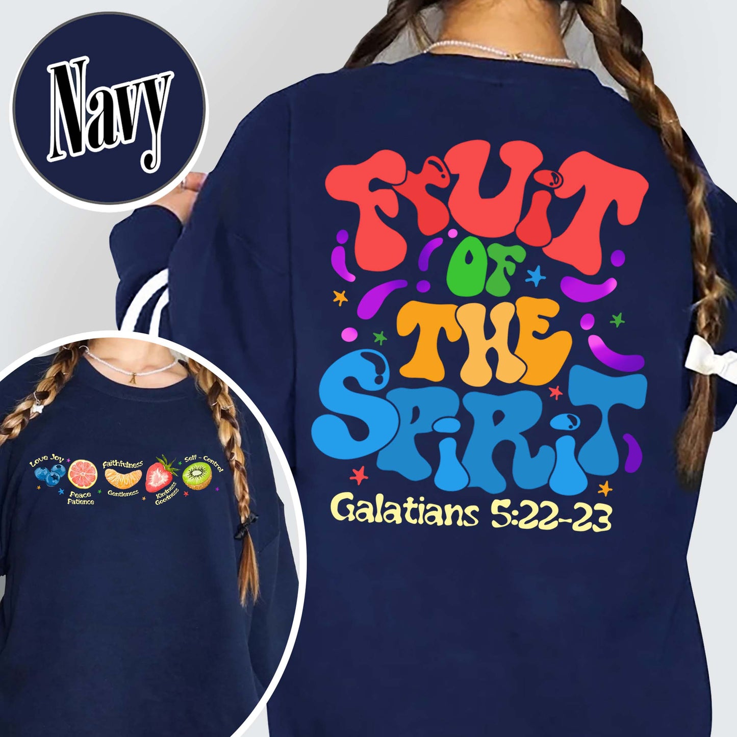 Christian Sweatshirt, Fruit of the Spirit Christian Sweatshirt, Bible Verse Sweatshirt, Jesus Faith Apparel