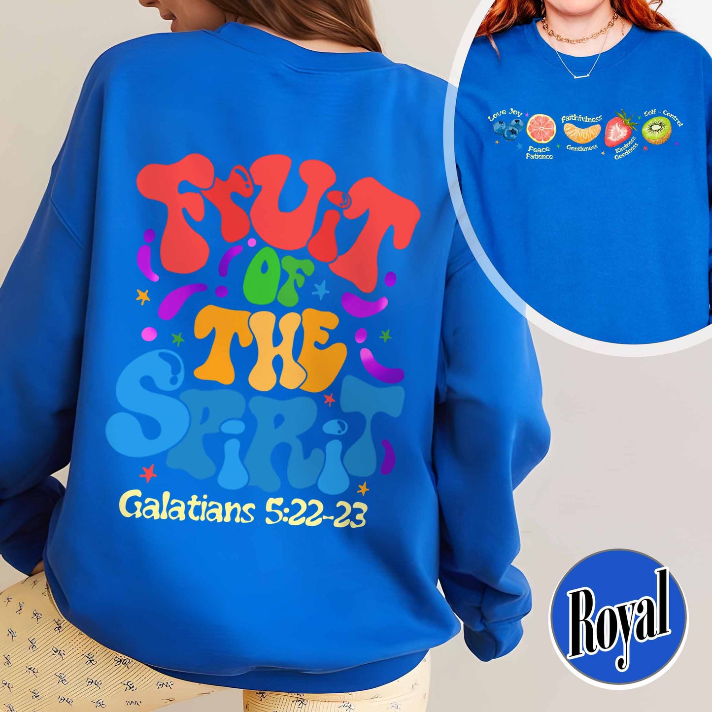 Christian Sweatshirt, Fruit of the Spirit Christian Sweatshirt, Bible Verse Sweatshirt, Jesus Faith Apparel