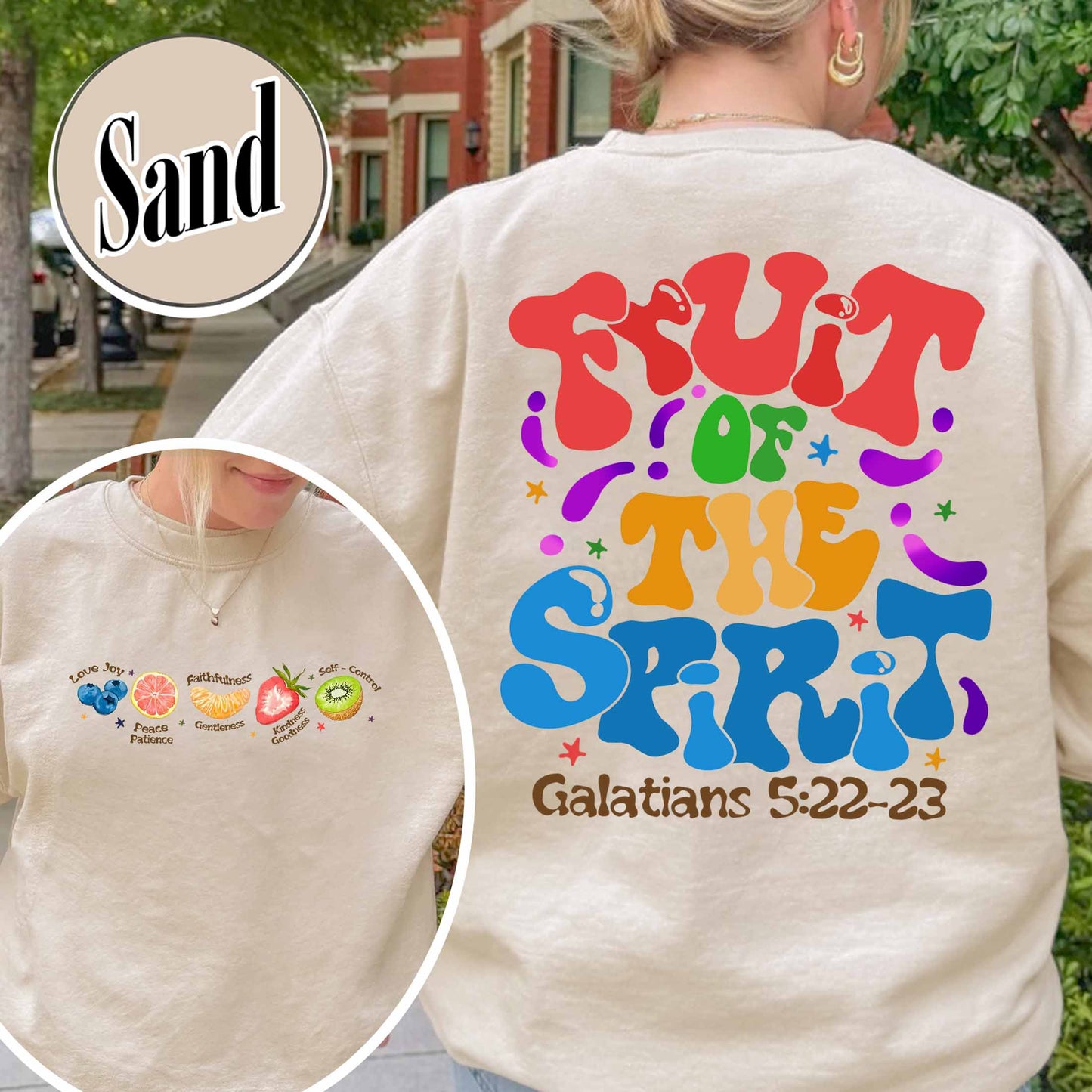 Christian Sweatshirt, Fruit of the Spirit Christian Sweatshirt, Bible Verse Sweatshirt, Jesus Faith Apparel