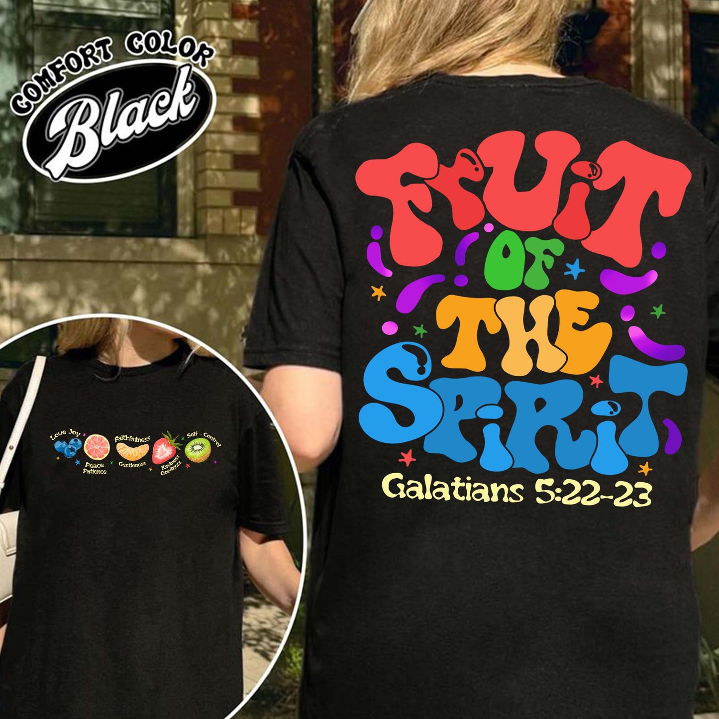 Christian Comfort Color Shirt, Fruit of the Spirit Christian Shirt, Bible Verse Shirt, Jesus Faith Apparel