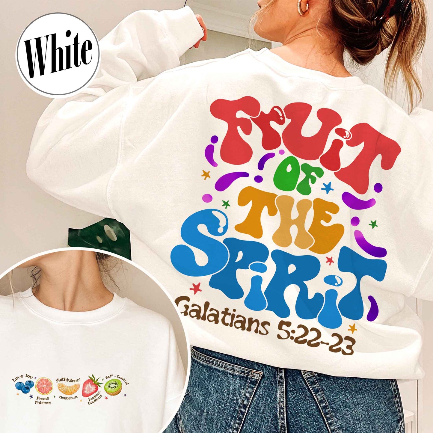 Christian Sweatshirt, Fruit of the Spirit Christian Sweatshirt, Bible Verse Sweatshirt, Jesus Faith Apparel