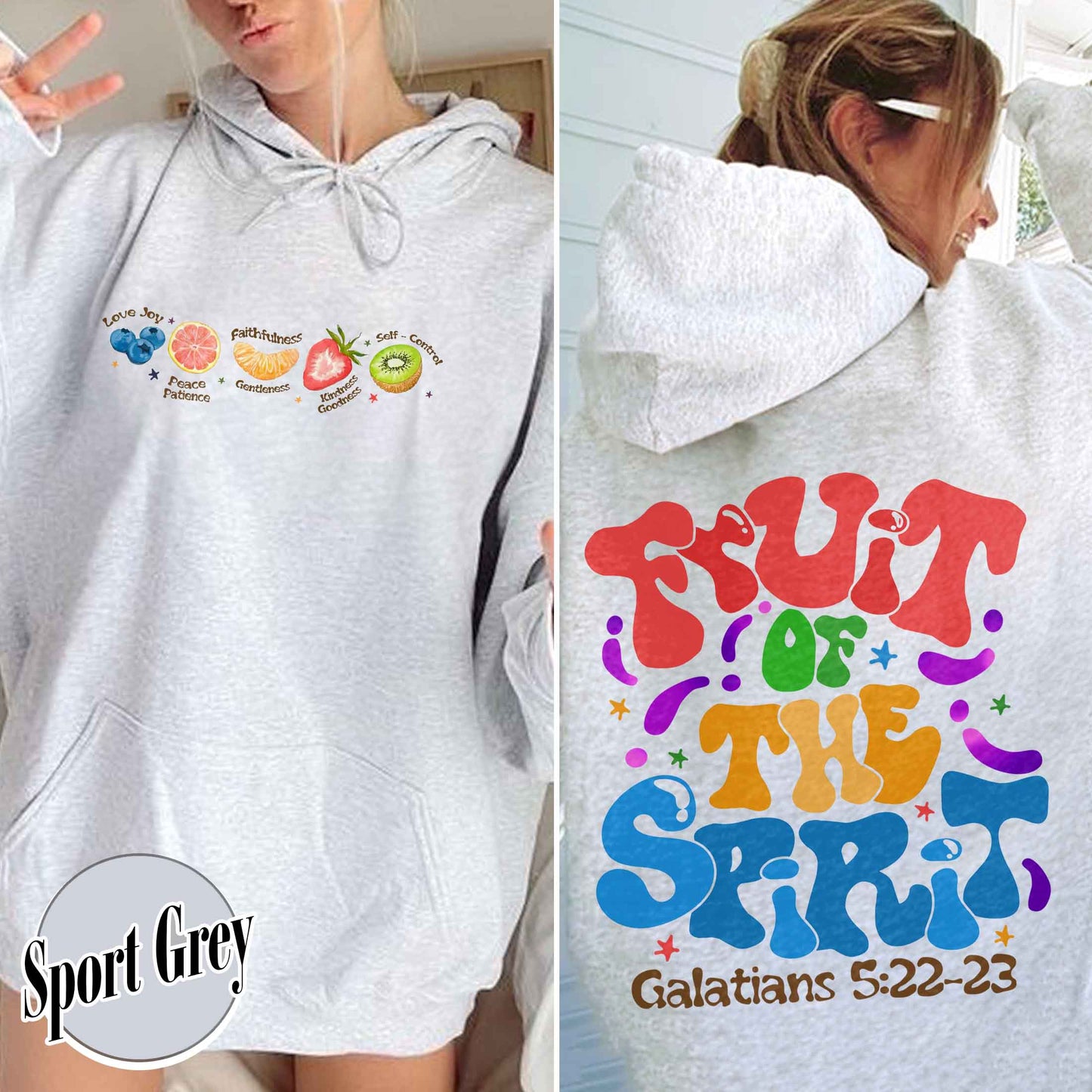 Christian Hoodie, Fruit of the Spirit Christian Hoodie, Bible Verse Hoodie, Jesus Faith Apparel