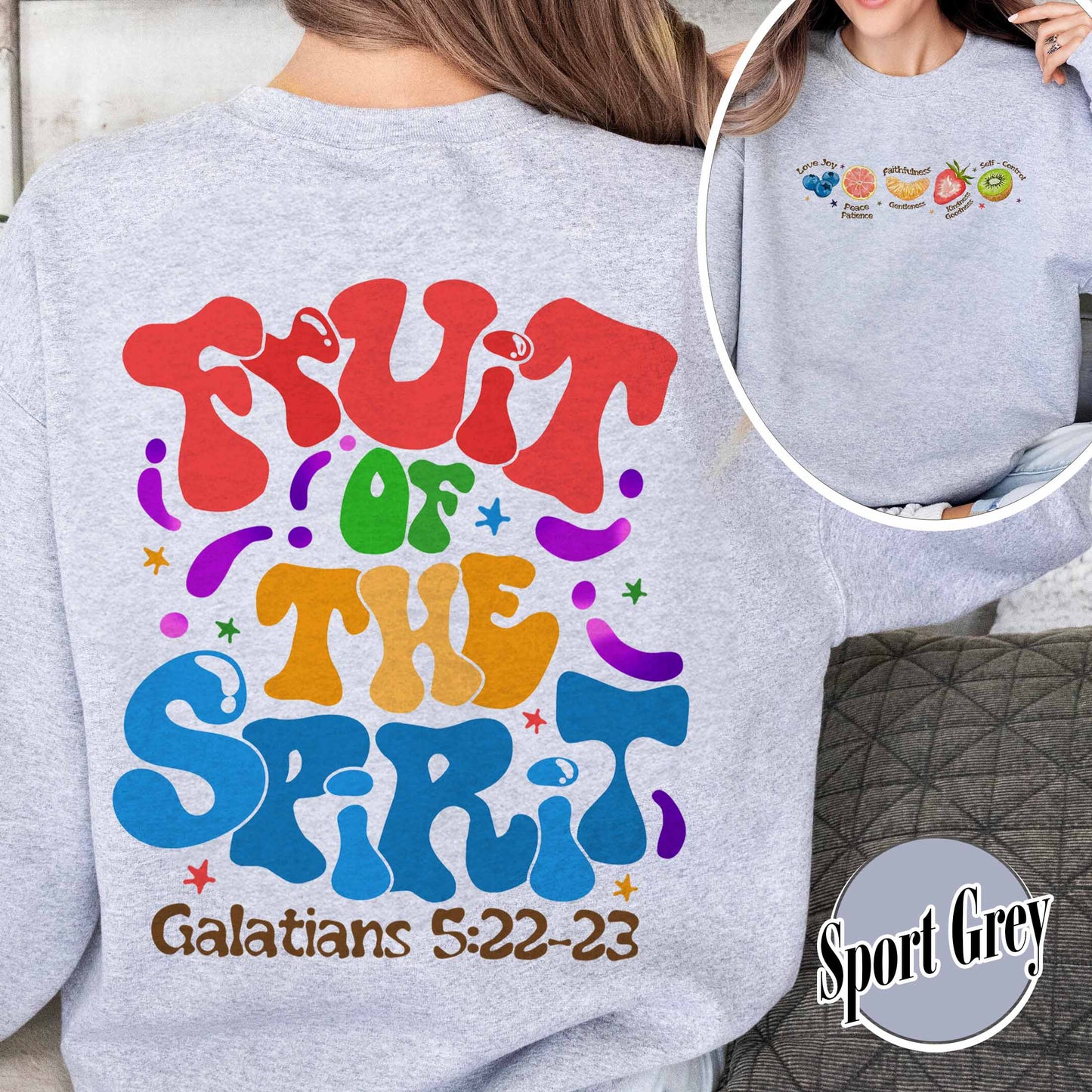 Christian Sweatshirt, Fruit of the Spirit Christian Sweatshirt, Bible Verse Sweatshirt, Jesus Faith Apparel