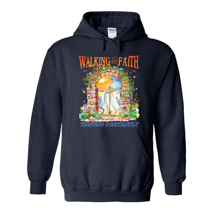 Christian Hoodie, Walking by Faith Tripping Constantly Hoodie, Inspirational Bible Verse Hoodie