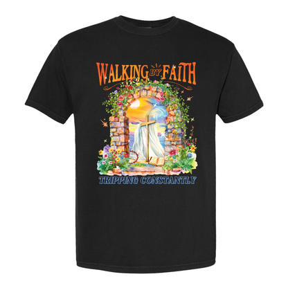 Christian Comfort Color Shirt, Walking by Faith Tripping Constantly Shirt, Inspirational Bible Verse Shirt