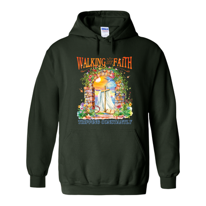 Christian Hoodie, Walking by Faith Tripping Constantly Hoodie, Inspirational Bible Verse Hoodie