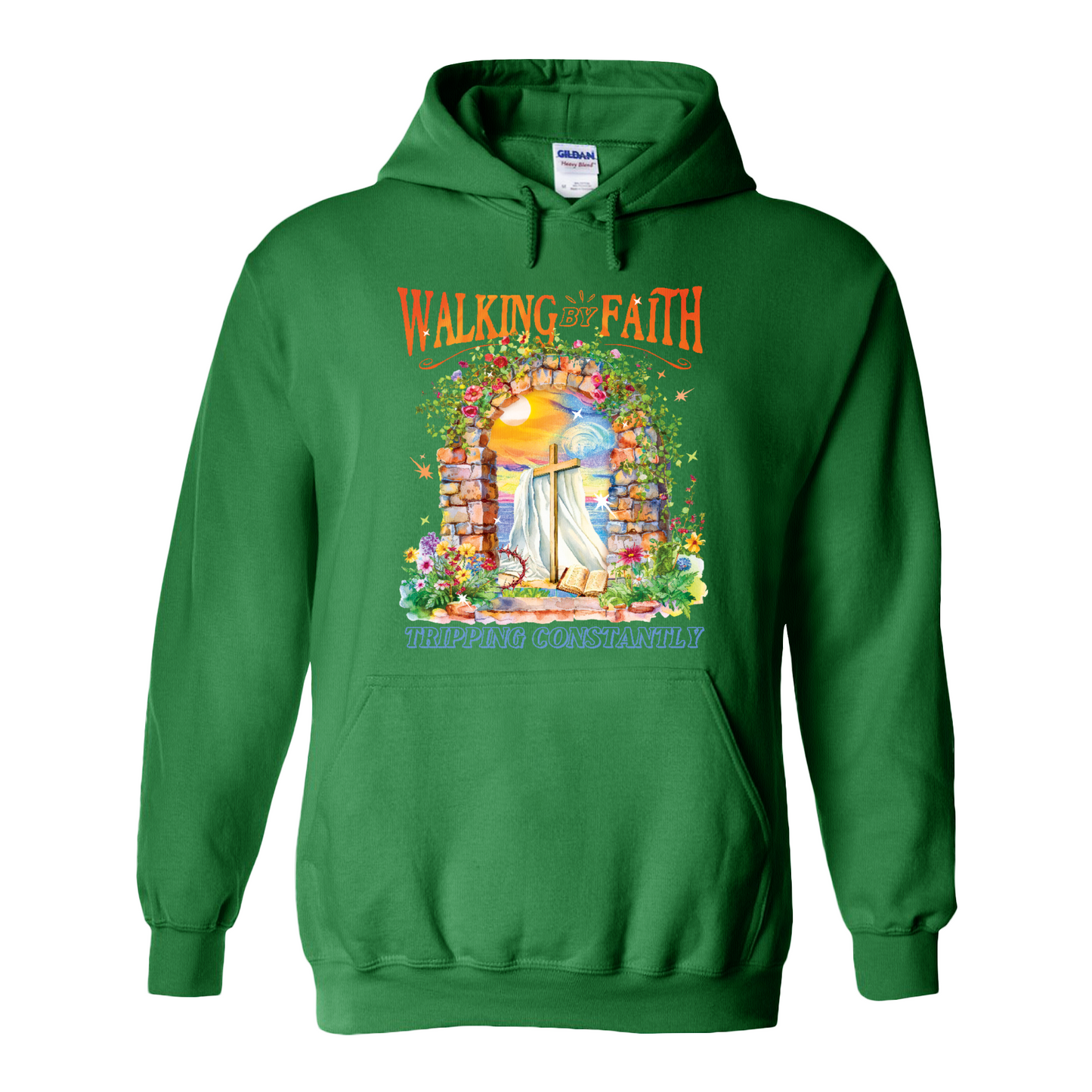 Christian Hoodie, Walking by Faith Tripping Constantly Hoodie, Inspirational Bible Verse Hoodie