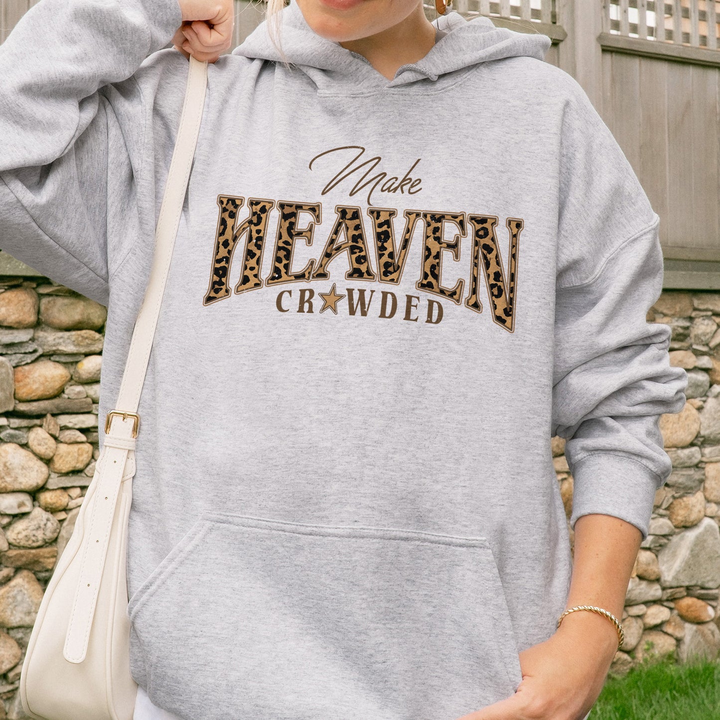 Christian, Cheetah Print Make Heaven Crowded Hoodie