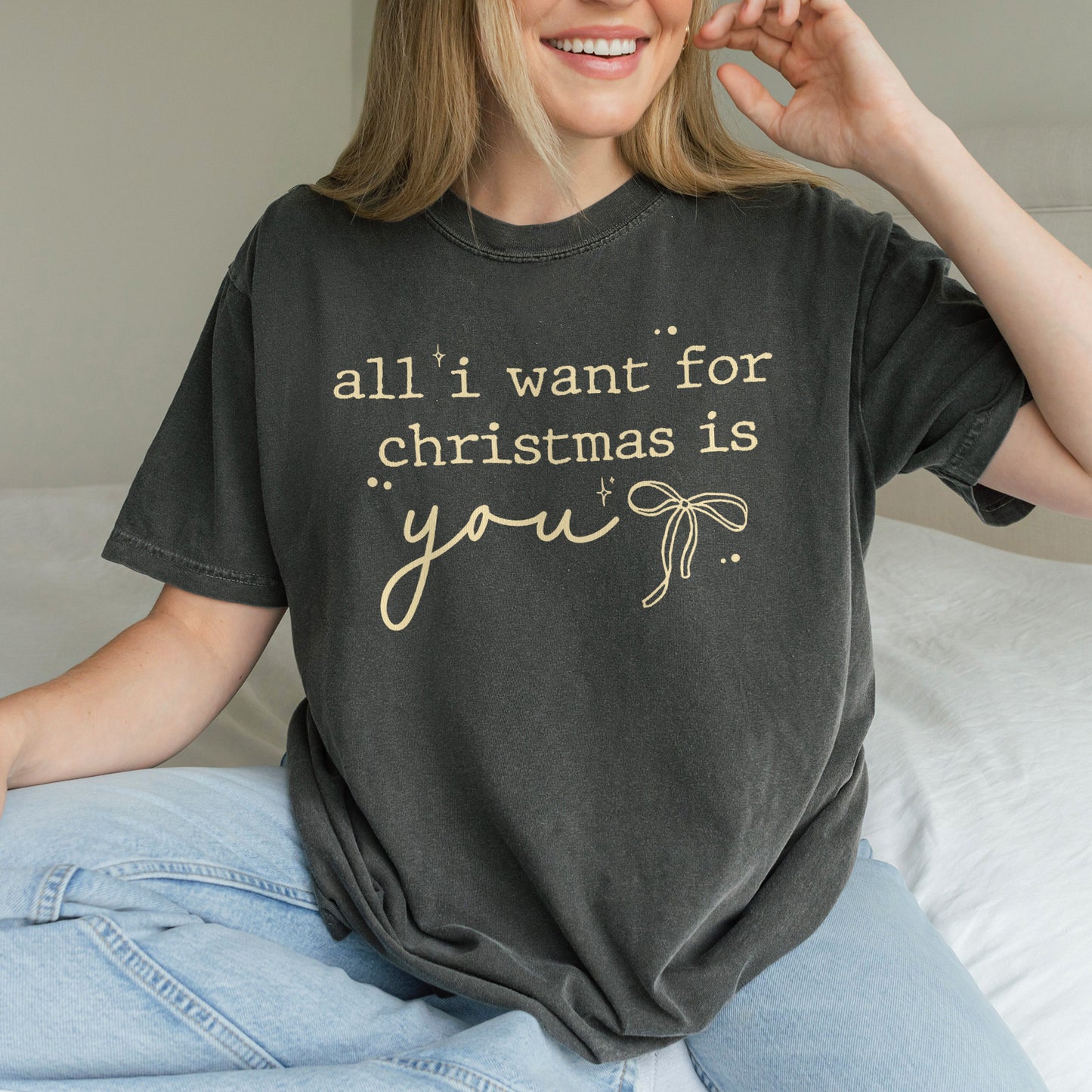 Christmas Quote Shirt: All I Want For Xmas Is You Tee, Christmas Couple Shirt, Retro Holiday Top