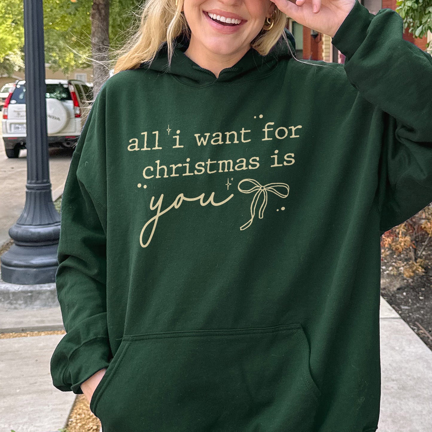 Christmas Quote Hoodie: All I Want For Xmas Is You Hoodie, Christmas Couple Hoodie, Retro Holiday Hoodie