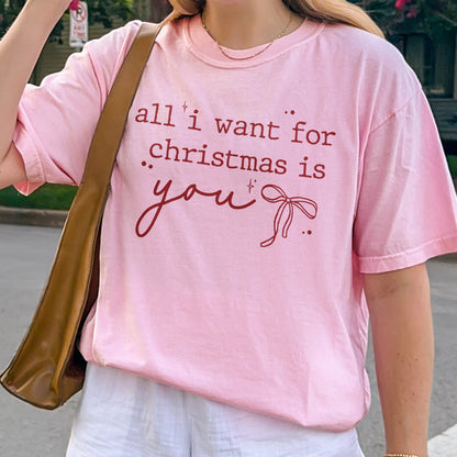 Christmas Quote Shirt: All I Want For Xmas Is You Tee, Christmas Couple Shirt, Retro Holiday Top