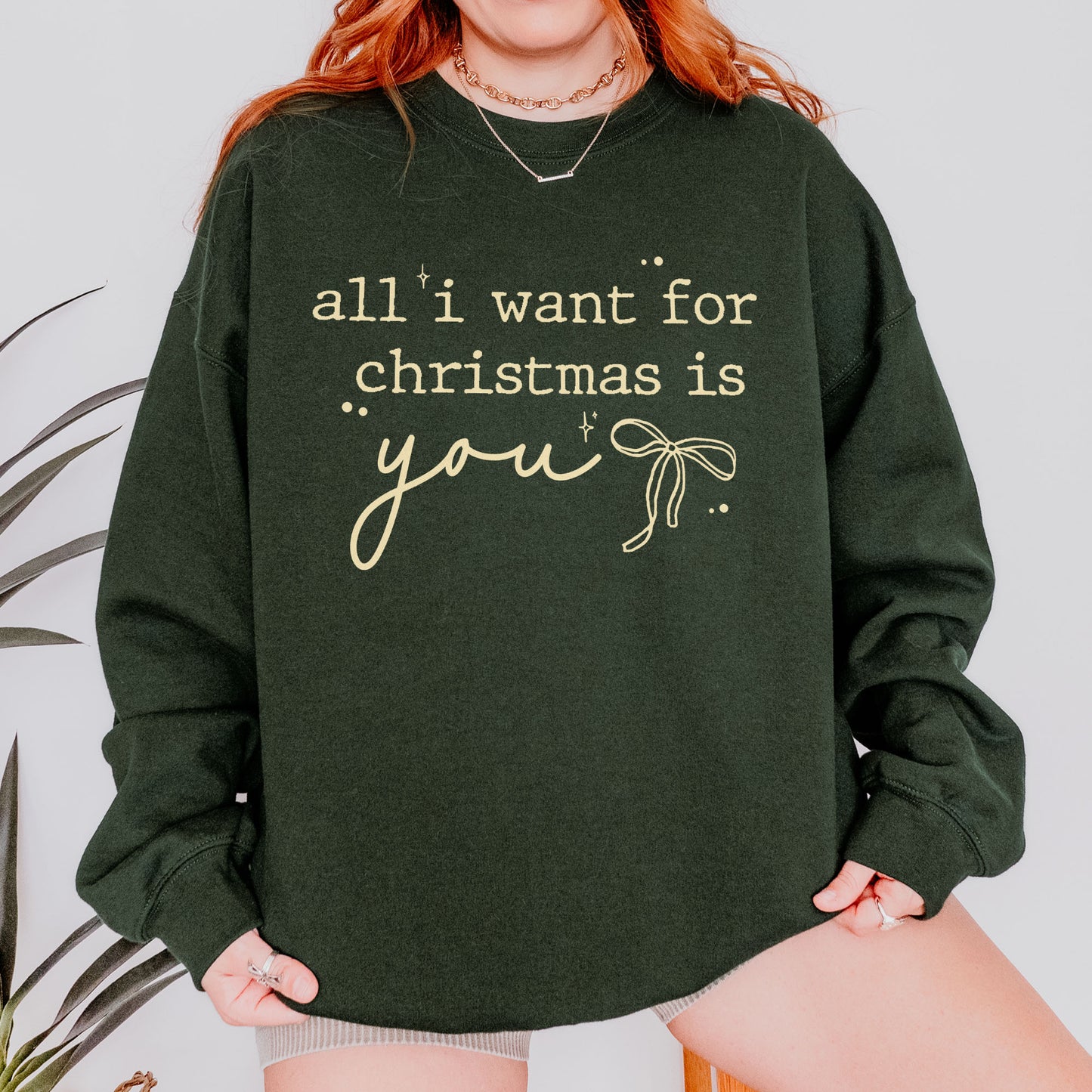 Christmas Quote Sweatshirt: All I Want For Xmas Is You Sweatshirt, Christmas Couple Sweatshirt, Retro Holiday Sweatshirt