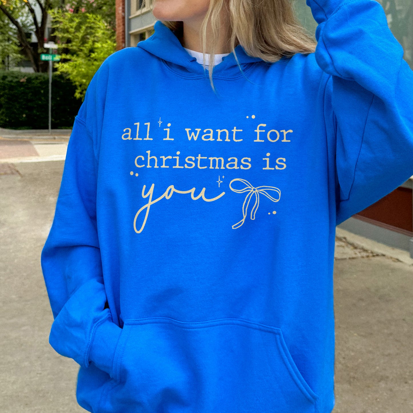 Christmas Quote Hoodie: All I Want For Xmas Is You Hoodie, Christmas Couple Hoodie, Retro Holiday Hoodie