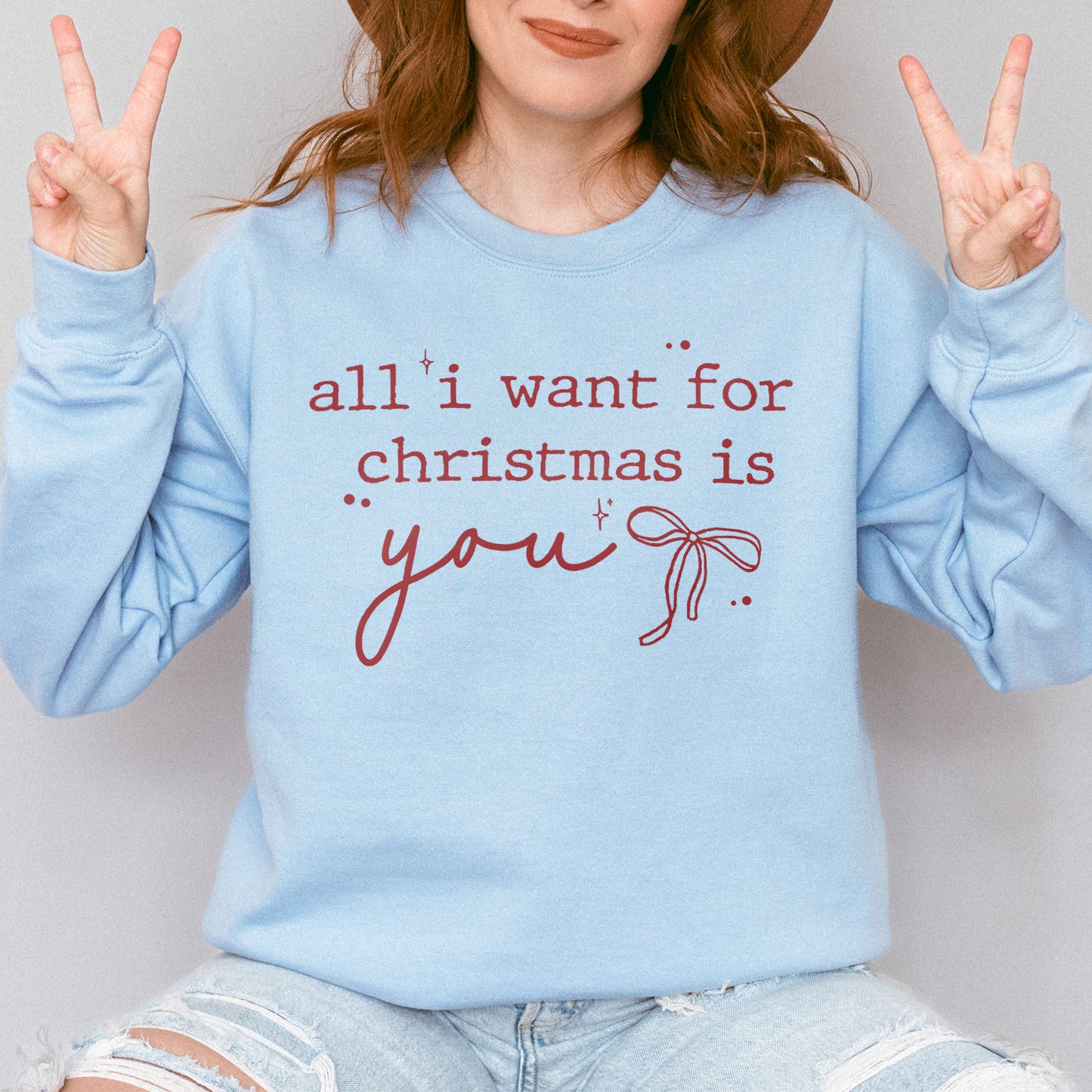 Christmas Quote Sweatshirt: All I Want For Xmas Is You Sweatshirt, Christmas Couple Sweatshirt, Retro Holiday Sweatshirt
