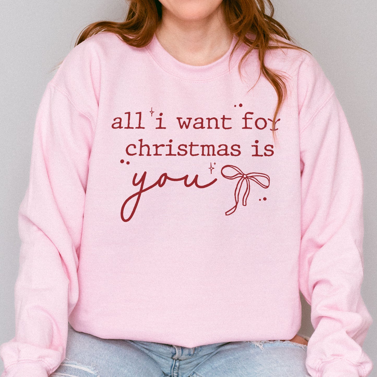 Christmas Quote Sweatshirt: All I Want For Xmas Is You Sweatshirt, Christmas Couple Sweatshirt, Retro Holiday Sweatshirt