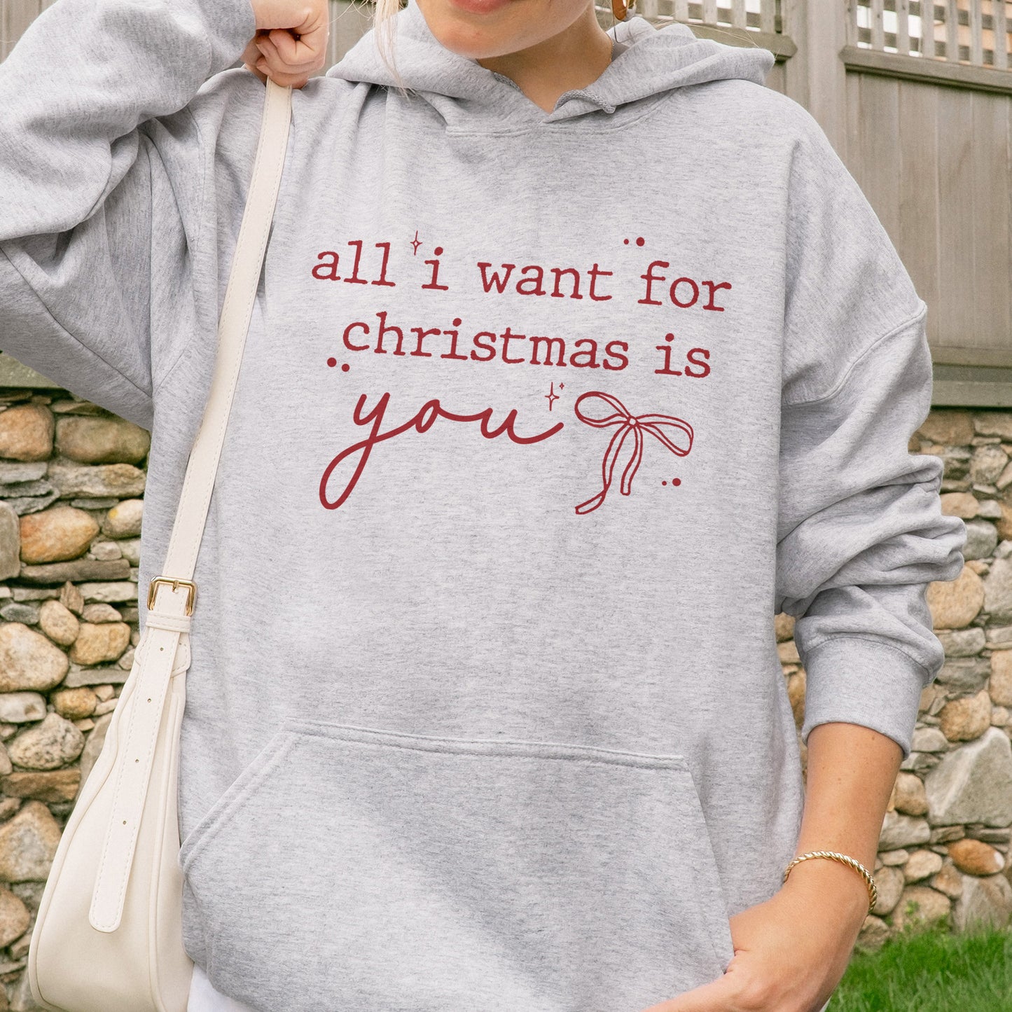 Christmas Quote Hoodie: All I Want For Xmas Is You Hoodie, Christmas Couple Hoodie, Retro Holiday Hoodie