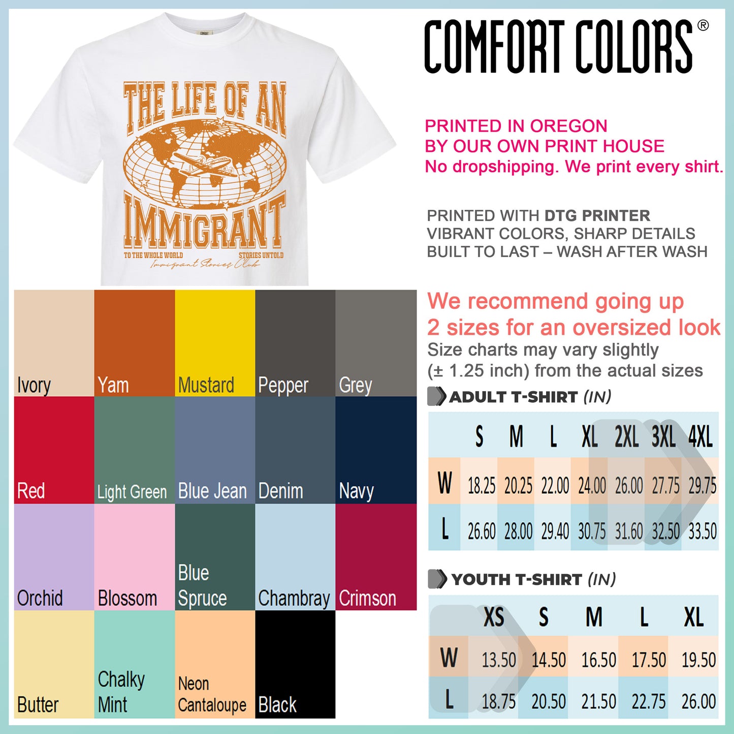 The Life of an Immigrant Shirt, The Life of a Shirt, Empowerment Graphic Tee, Statement Comfort Colors Top, Quote Shirt, Gift for Her Him