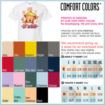 The Lies of a ShowMan Tee, Funny Political Satire Shirt, Humor Parody Graphic Shirt